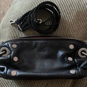 Hammitt Black Crossbody Bag with Silver Accents